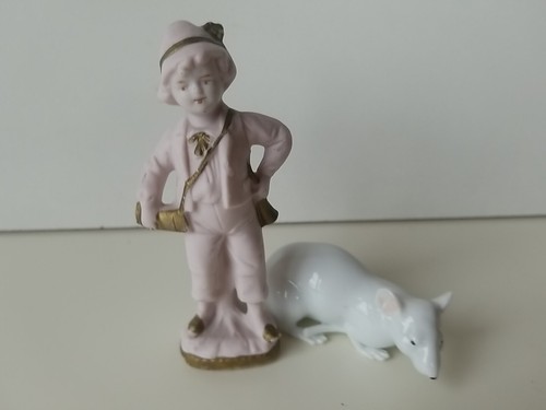 Antik porzellan figur - antik, ratte/