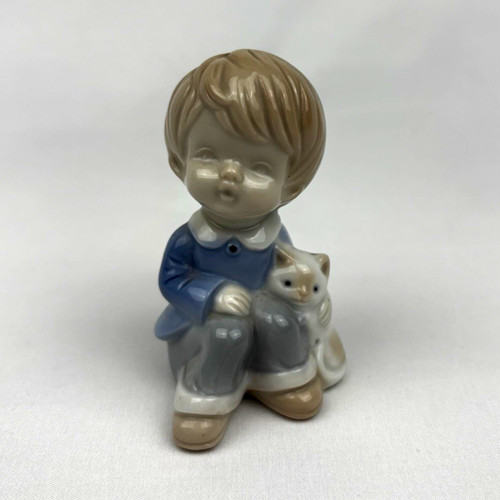 Porzellanfigur junge mit - porzellanfigur,