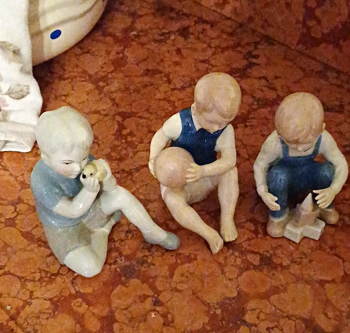 Porzellan figuren jungen 3er - porzellan,