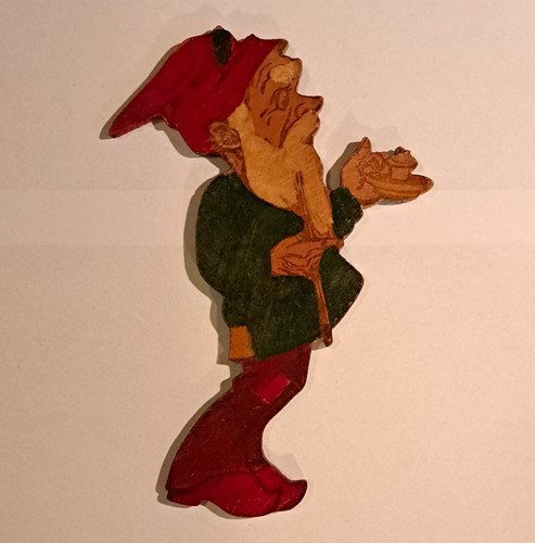 Holz dekofigur zwerg - zwerg, flach