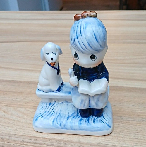 Keramikfigur junge mit hund - keramikfigur,