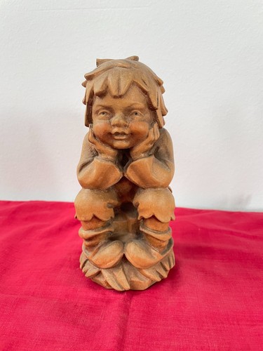 Holzfigur denker junge - holzfigur,,