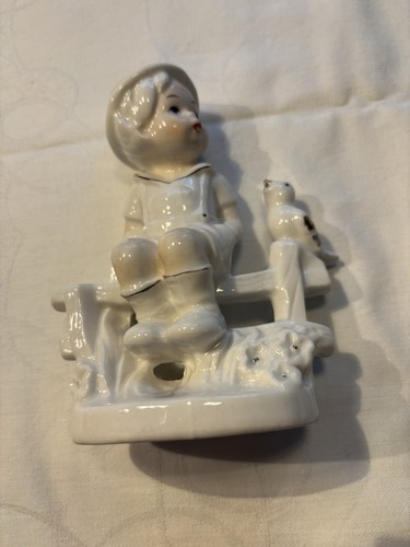Vintage porzellanfigur junge - vintage,