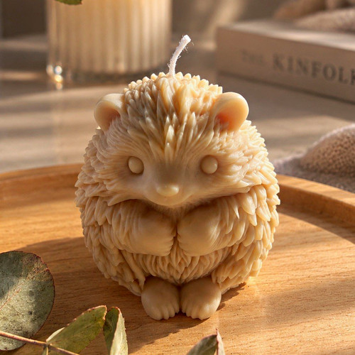 Igel figur aus wachs - aus, beige